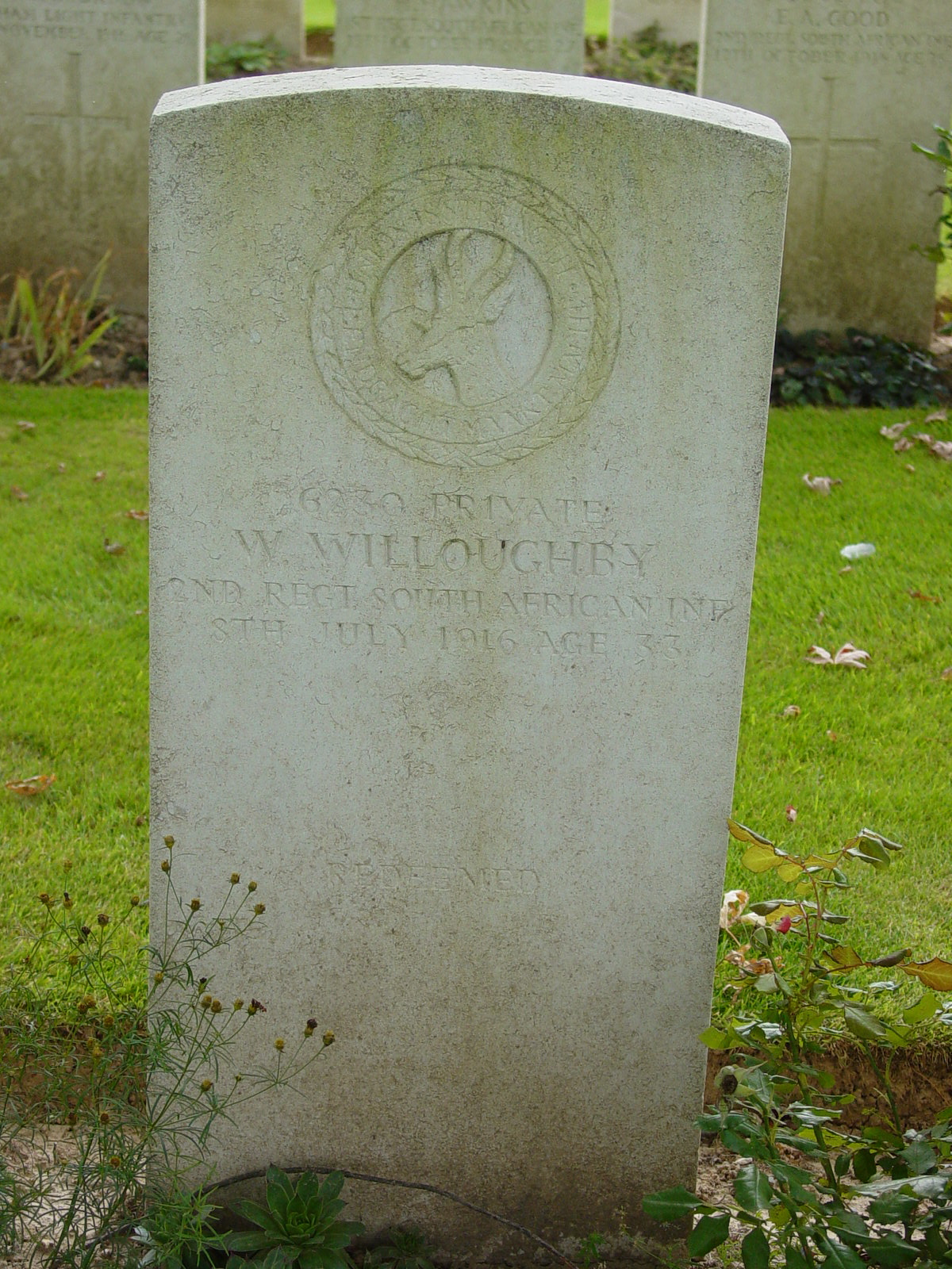 Photo from /search/photos/France/Pas de Calais/WARLENCOURT BRITISH CEMETERY/WARLENCOURT BRITISH CEMETERY_willoughby_w.JPG